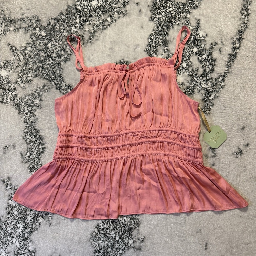 Ryegrass Tank Top Womens Size XL Strawberry Ice‎ Spaghetti Strap Ruched Camisole